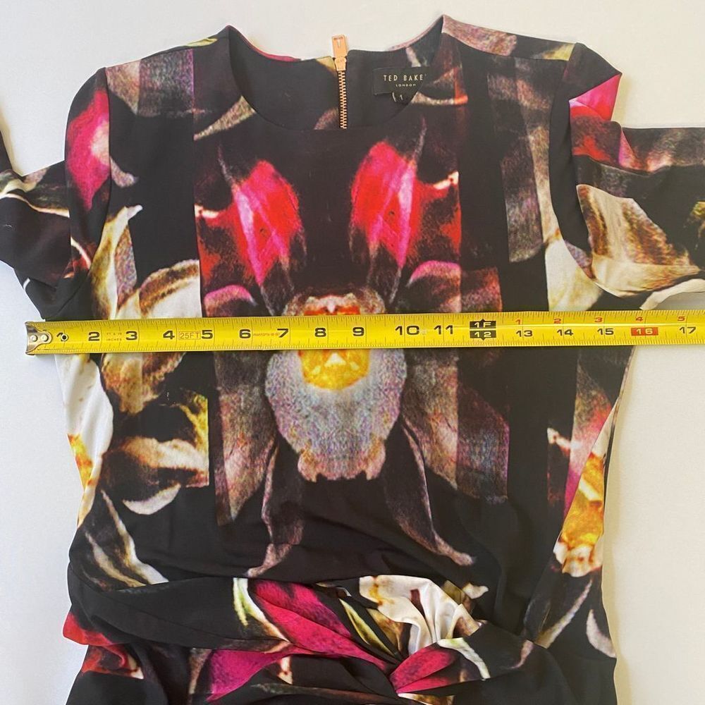 Ted Baker London Size 1 Floral Long Sleeve Dress - Picture 14 of 14